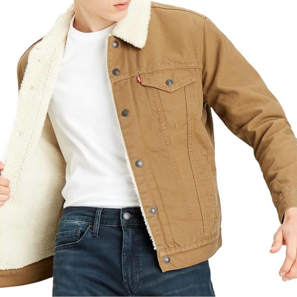 Levi's Tan Sherpa-Lined Jean Jacket